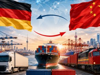 Exporte legen zu, Importe aus China treiben Saldo auseinander