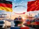 Exporte legen zu, Importe aus China treiben Saldo auseinander